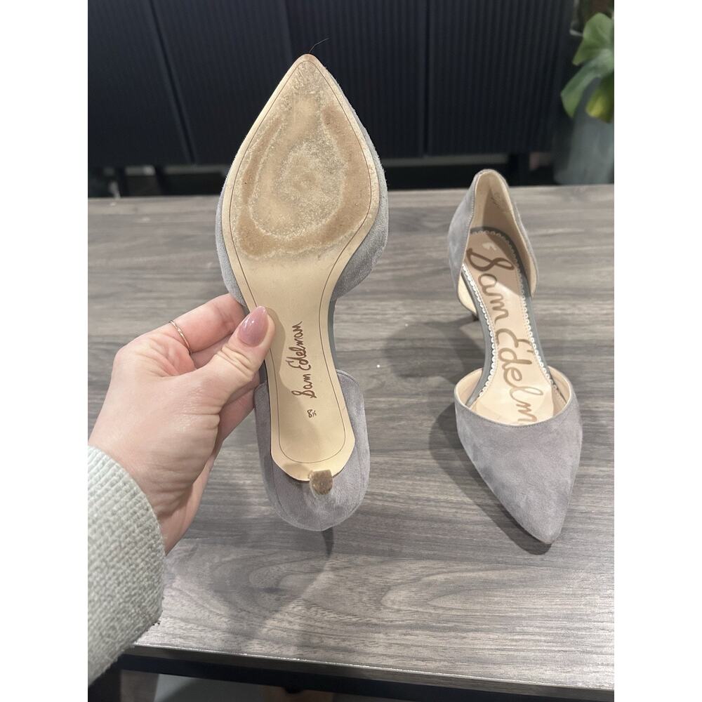 VGC Sam Edelman Delilah Women's 8.5M Grey Suede Leather High Heels - Picture 5 of 12